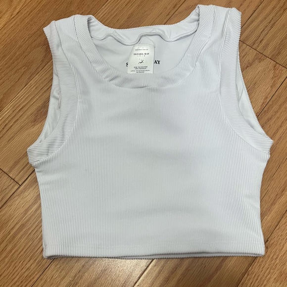 Sahara Ray White Ribbed Tank High Waist Bikini - Picture 2 of 14